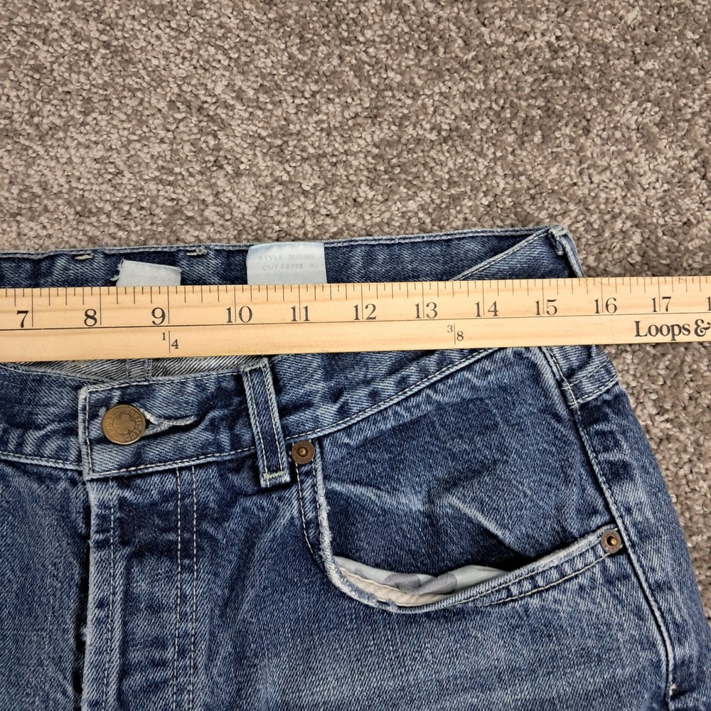 Lucky Brand Vintage Women 12 31 Wide Leg Jeans Blue High Rise Button Fly 80403D5 - Picture 8 of 12